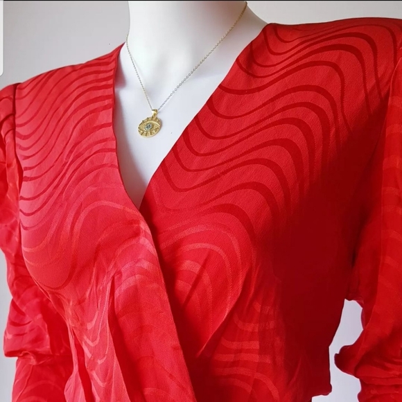 Vintage 80's 100%Silk Dress - Picture 3 of 3